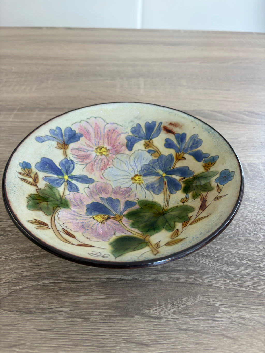 Vintage Chelsea Pottery Hand-Painted Floral Art Bowl