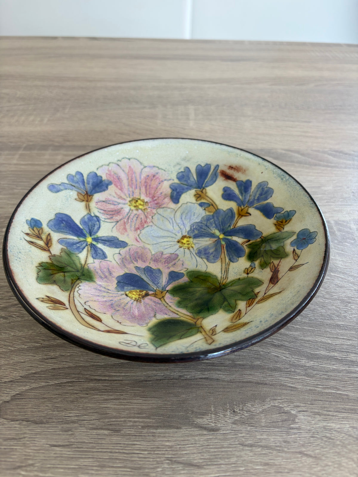 Vintage Chelsea Pottery Hand-Painted Floral Art Bowl