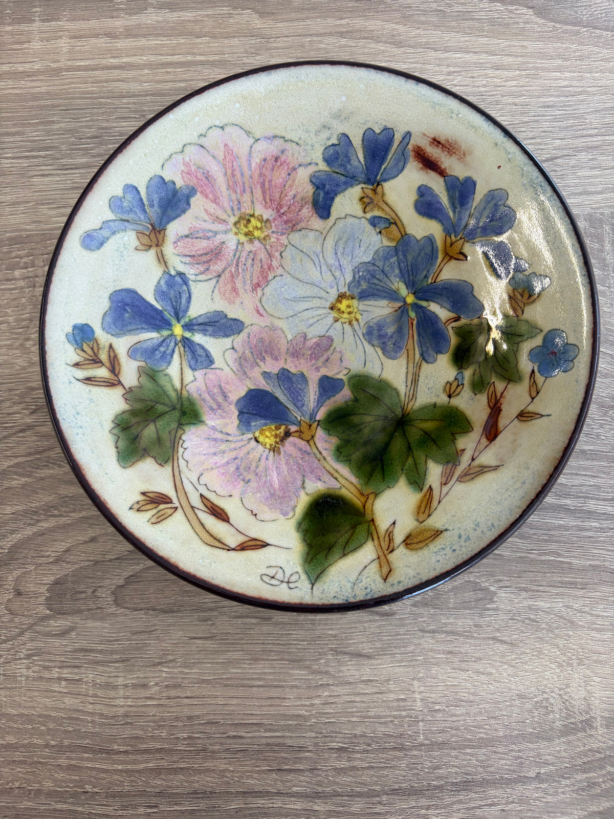 Vintage Chelsea Pottery Hand-Painted Floral Art Bowl