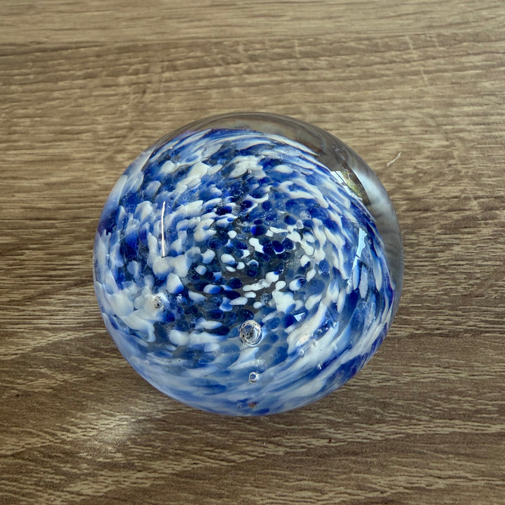 Vintage Gozo Maltese Glass "Sea" Pattern Paperweight