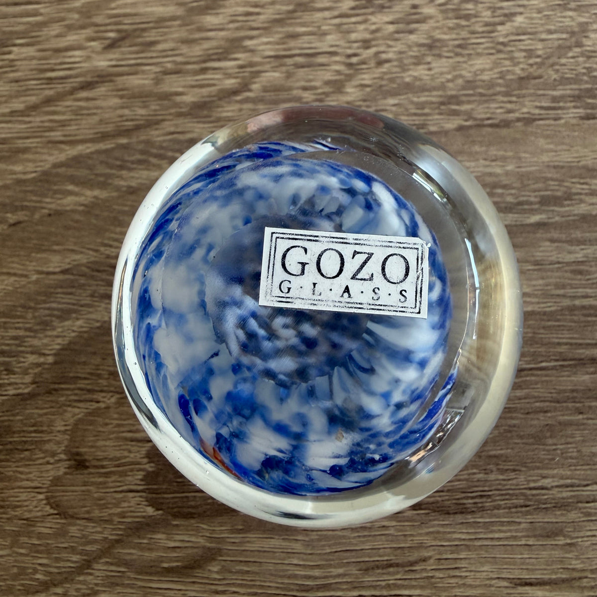 Vintage Gozo Maltese Glass "Sea" Pattern Paperweight