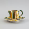 Vintage British Studio Pottery Mint Sauce Jug & Saucer Set