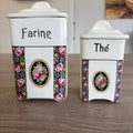 Antique Art Deco Ditmar "Eden Rose" Ceramic Cannisters