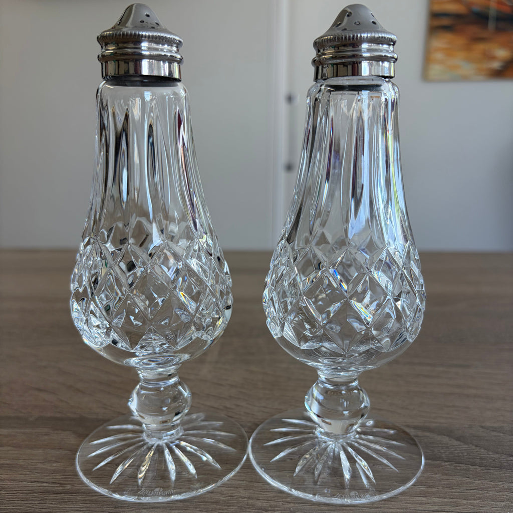 Vintage Waterford Crystal Salt & Pepper Shaker Set