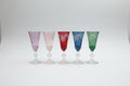 Vintage MARW 1980s Cristallerie Italian Art Glass Liqueur Flutes