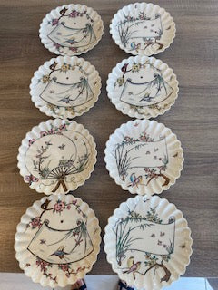 Rare 10-Pc Antique Copeland Spode Aesthetic Movement Dessert Service – Registered 1878 Japonisme Multi-Motif Set