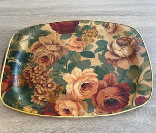Vintage Mid-Century Arnold Designs Fibreglass Floral Serving Tray