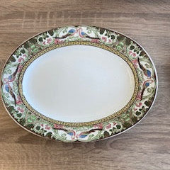 Antique c.1909 Adderleys Ltd "Delhi" Chinoiserie Platter & Plate Set (3 Pieces)