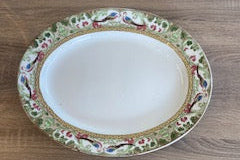 Antique c.1909 Adderleys Ltd "Delhi" Chinoiserie Platter & Plate Set (3 Pieces)