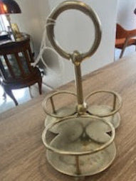Antique 1913 Walker & Hall Sheffield Silver-Plated 3-Bottle Cruet Stand (No. 5360)