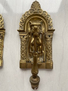 Antique Gothic Revival Brass Griffin Chimera Electric Sconces (Pair)