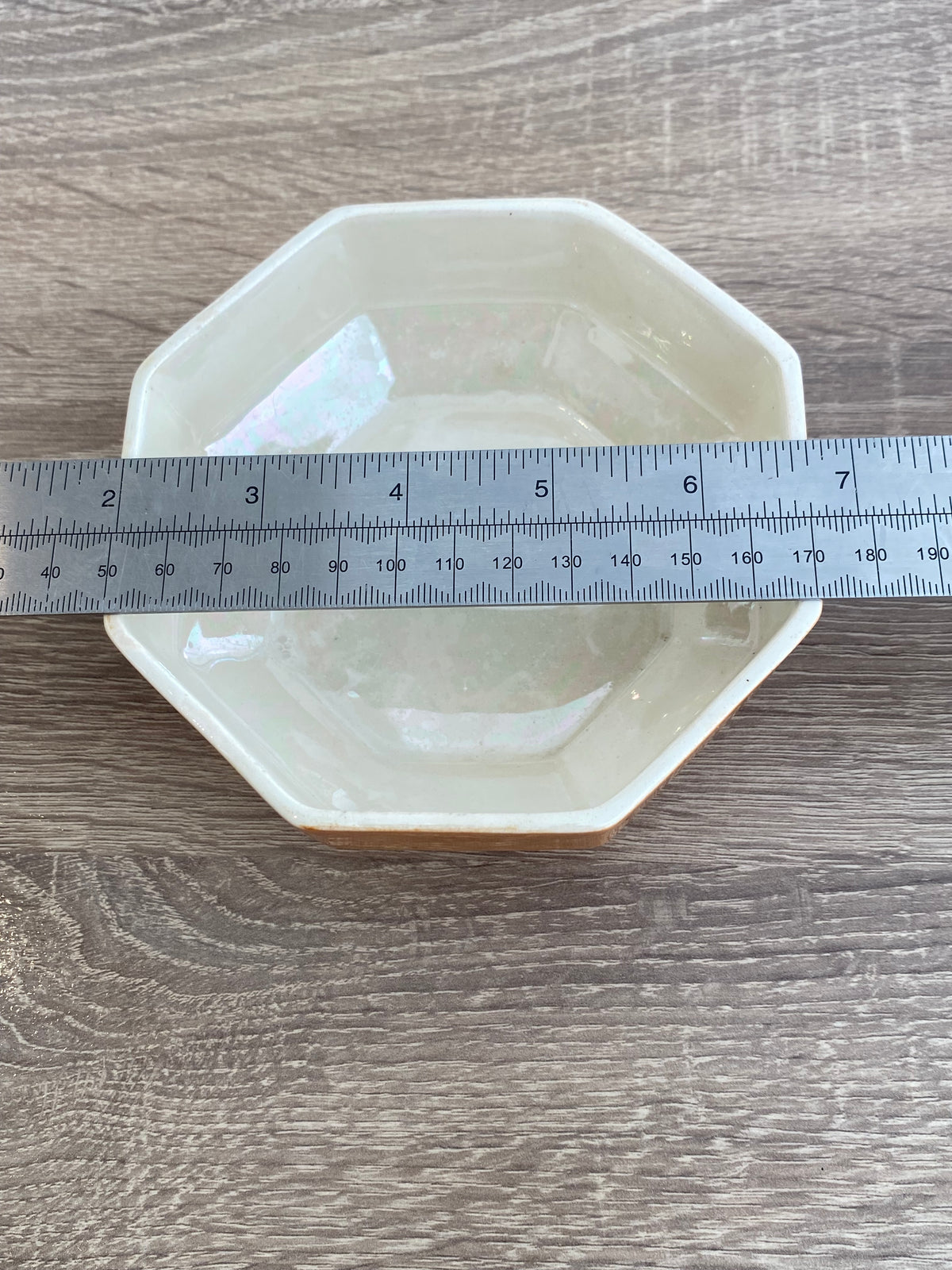 Antique 1920s Arcadian China Lustreware Octagonal Set – Lidded Sugar Bowl & Vase