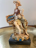 Vintage Italian Simonetti Figurine on Genuine Carrara Marble Base