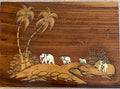 Vintage Wooden Marquetry Wood Inlay Art