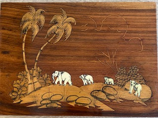 Vintage Wooden Marquetry Wood Inlay Art