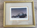 Vintage Framed Abstract Winter Landscape Print