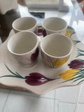 Vintage Gefle Sweden "Crocus" 5 - Piece Ceramic Egg Cup Set
