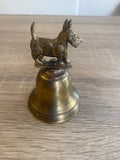 Vintage 1930s Solid Brass Scottish Terrier Hand Bell