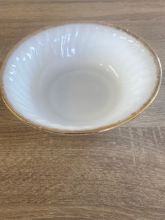 Vintage 1960s Fire-King "Golden Swirl" Milk Glass Serving Bowl