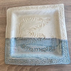 Vintage Handcrafted Studio Pottery Square Slab Platter