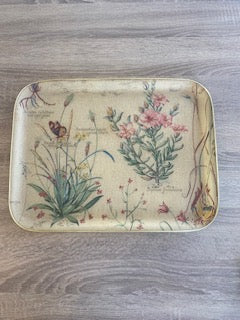 Vintage 1970s Arnold Designs Fibreglass Botanical Serving Tray