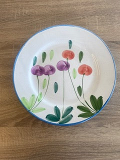 Vintage Hand-Painted Irish Studio Pottery Sweet Pea Platter