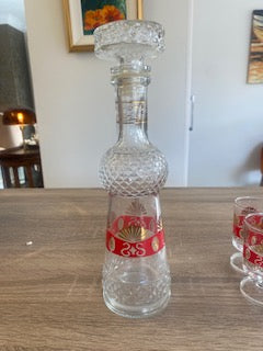 Vintage 1960s Italian Pressed Glass Cordial Decanter Set