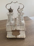 Antique Victorian William Hutton & Sons 4-Bottle Cruet Set