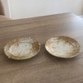 1930s Art Deco Hutschenreuther Selb Gold Marble Plates - Pair