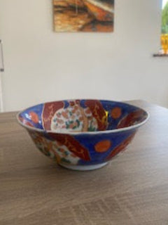Vintage Japanese Imari Style Porcelain Centerpiece Bowl