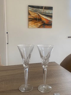 Waterford Crystal "Wedding Heirloom" Swans & Heart Toasting Flutes - Pair