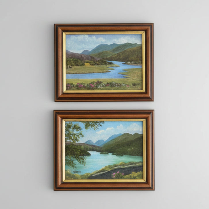Pair of Original 1989 Oil Paintings by Geraldine O'Mahoney