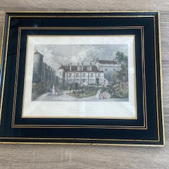 Antique 1840 Joseph Swan "Falkland Palace" Framed Engraving with Wax Seal Guarantee