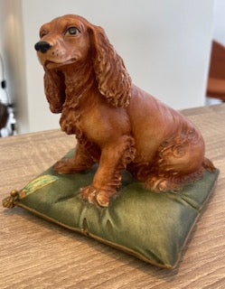 Vintage Capodimonte Italian Porcelain Cocker Spaniel on Cushion by Defendi