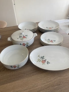 Vintage 1960s Bavarian Scherzer 21-Piece Dinner Service