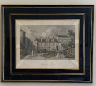 Antique 1840 Joseph Swan "Falkland Palace" Framed Engraving with Wax Seal Guarantee