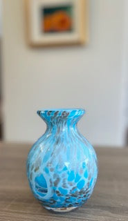 Vintage Maltese Art Glass Speckled "Window Lens" Vase (Mdina / Mtarfa Style)