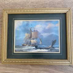 Pair of Vintage Framed Nautical Prints by Peter Leath