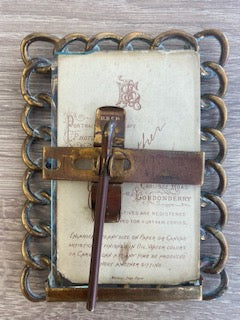 Antique Victorian Miniature Brass Chain-Link Frame