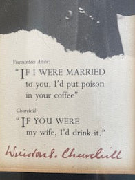 Vintage Liffey Craft Framed Winston Churchill Quote Print