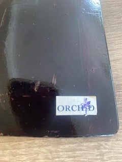 Vinted Orchid Reverse - Painted Glass Floral Tray