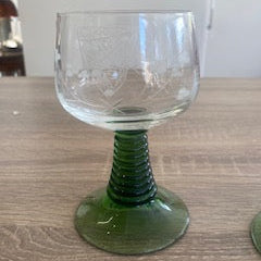 Vintage Duiske Irish Hand-Cut Rhine Wine Glasses - Set of 3