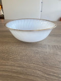 Vintage 1960s Fire-King "Golden Swirl" Milk Glass Serving Bowl