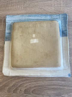 Vintage Handcrafted Studio Pottery Square Slab Platter