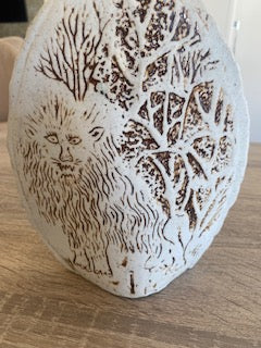 Vintage Mid-Century Indian Studio Pottery Lion Vase