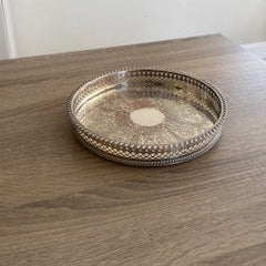 Vintage Chased Sheffield Silver-Plated Gallery Tray