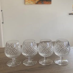 Vintage Waterford Crystal "Alana" Balloon Brandy Snifters - Set of 4