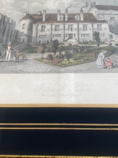 Antique 1840 Joseph Swan "Falkland Palace" Framed Engraving with Wax Seal Guarantee