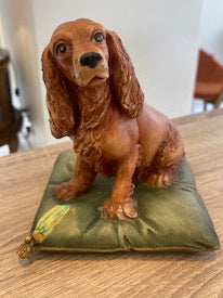 Vintage Capodimonte Italian Porcelain Cocker Spaniel on Cushion by Defendi