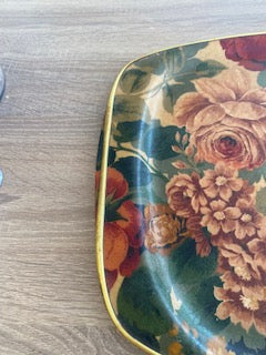 Vintage Mid-Century Arnold Designs Fibreglass Floral Serving Tray